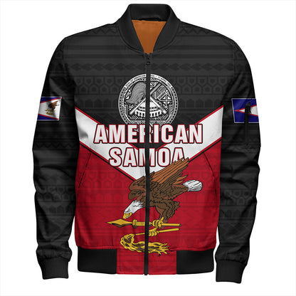 American Samoa Bomber Jacket Custom Polynesian Tribal Sport Style