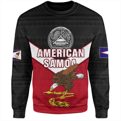 American Samoa Sweatshirt Custom Polynesian Tribal Sport Style