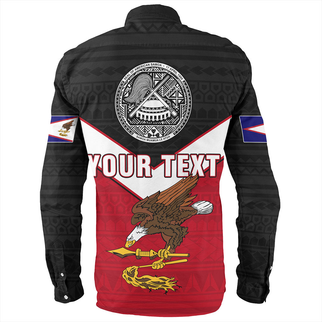 American Samoa Long Sleeve Shirt Custom Polynesian Tribal Sport Style