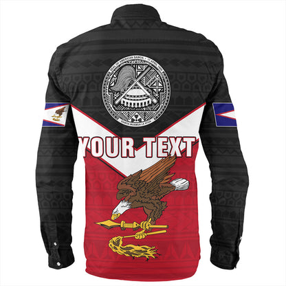 American Samoa Long Sleeve Shirt Custom Polynesian Tribal Sport Style