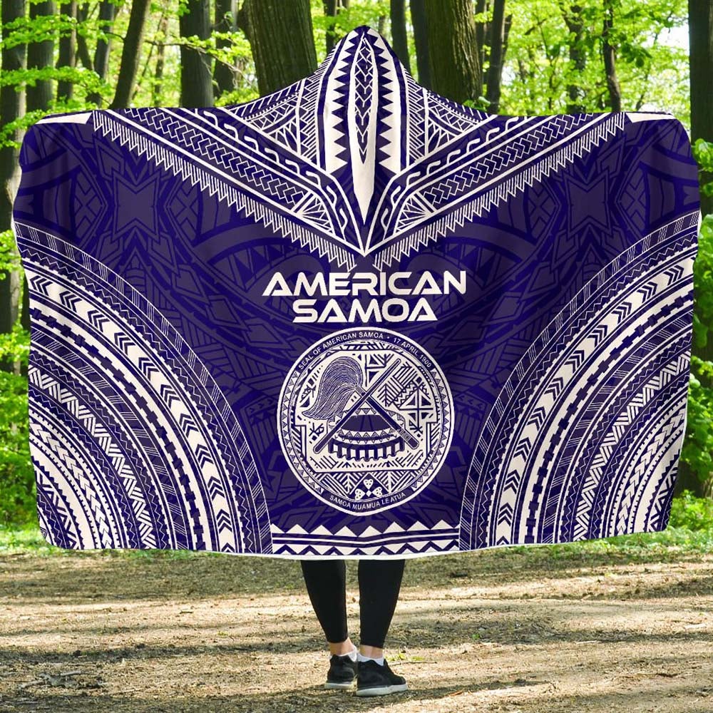 American Samoa Flag Polynesian Chief Hooded Blanket