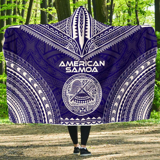 American Samoa Flag Polynesian Chief Hooded Blanket