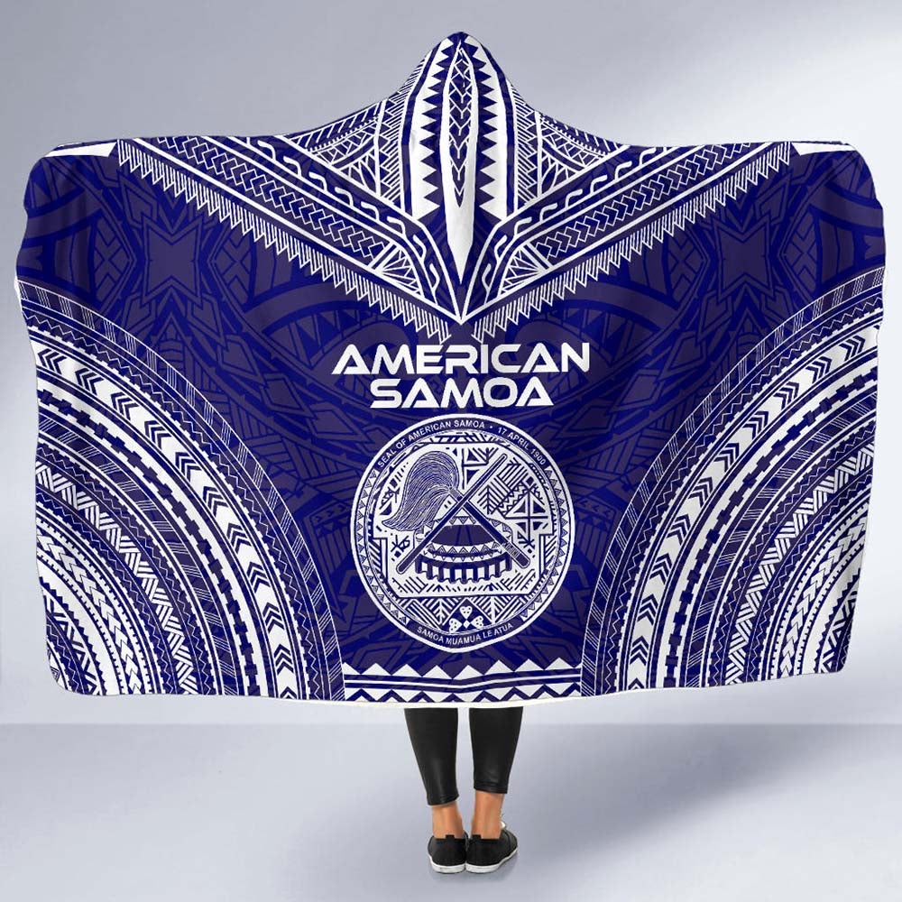 American Samoa Flag Polynesian Chief Hooded Blanket