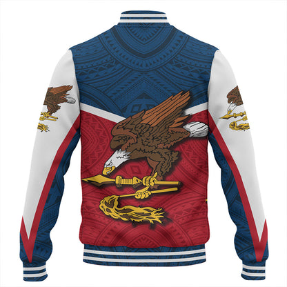 American Samoa Baseball Jacket Samoa Tribal Flag Sport Style