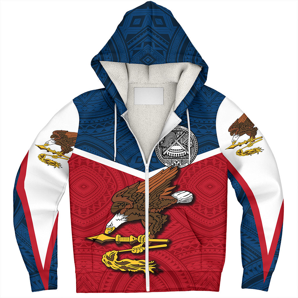 American Samoa Sherpa Hoodie Samoa Tribal Flag Sport Style
