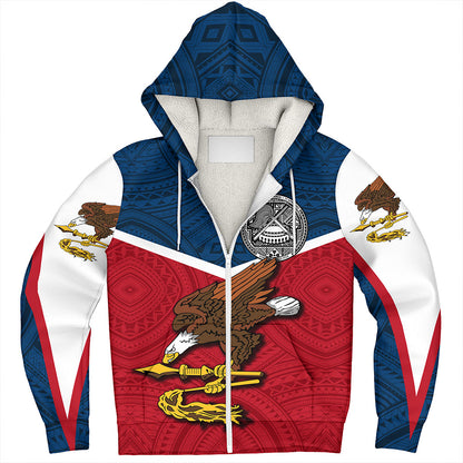 American Samoa Sherpa Hoodie Samoa Tribal Flag Sport Style