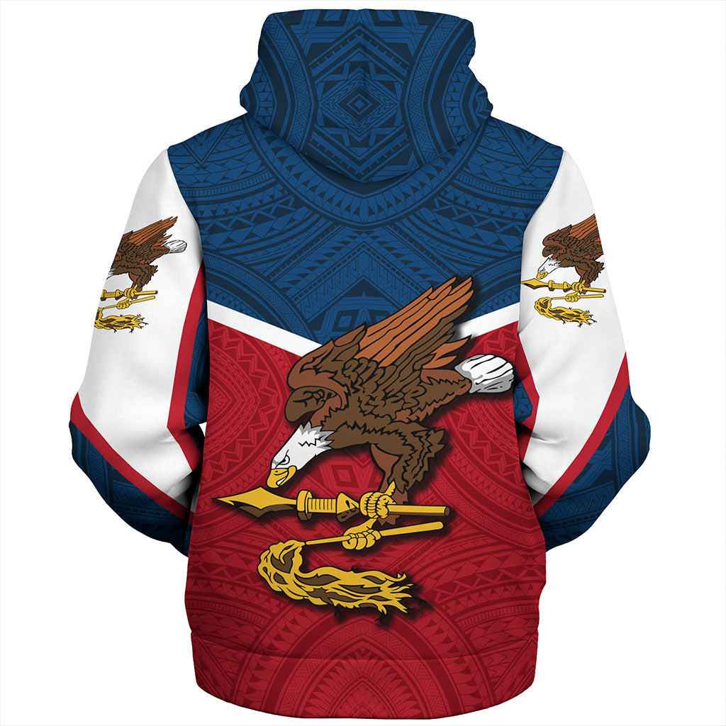 American Samoa Sherpa Hoodie Samoa Tribal Flag Sport Style