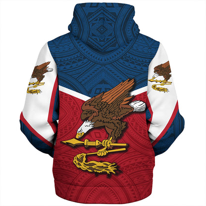 American Samoa Sherpa Hoodie Samoa Tribal Flag Sport Style