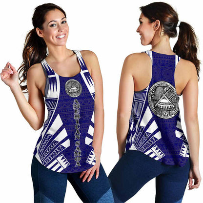 American Samoa Women Racerback Tank - Polynesian Tattoo Flag