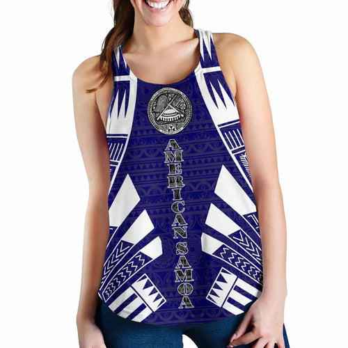 American Samoa Women Racerback Tank - Polynesian Tattoo Flag