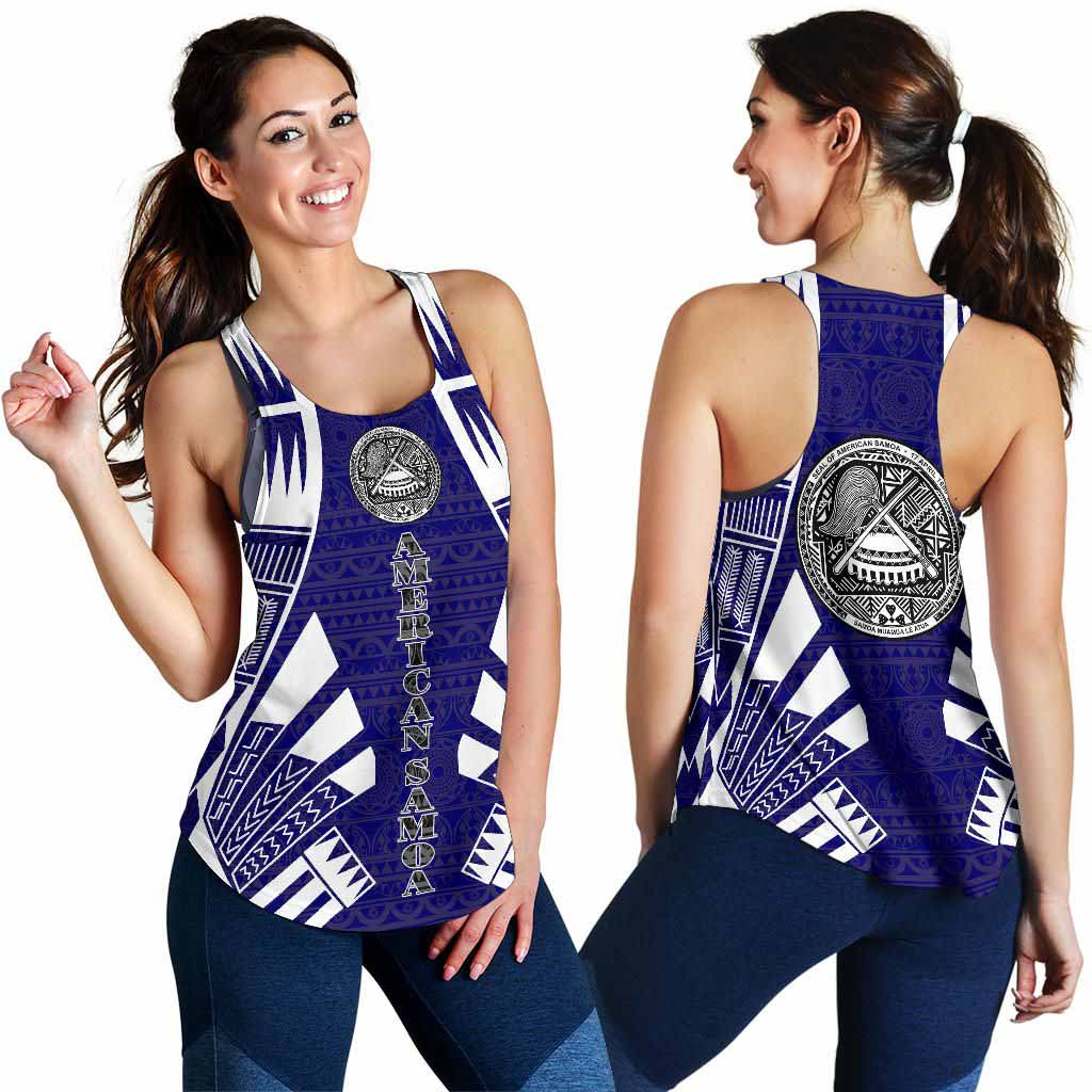 American Samoa Women Racerback Tank - Polynesian Tattoo Flag