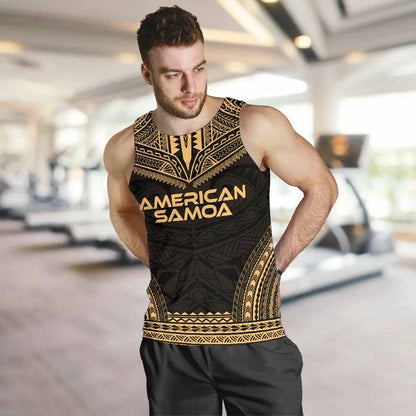 American Samoa Men Tank Top - Polynesian Chief Gold Version