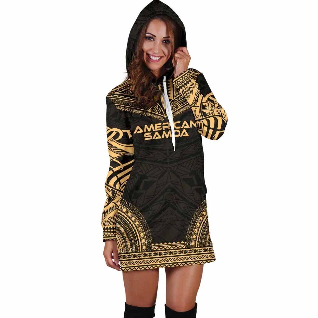 American Samoa Female Hoodie Dress - Polynesian Gold Chief
