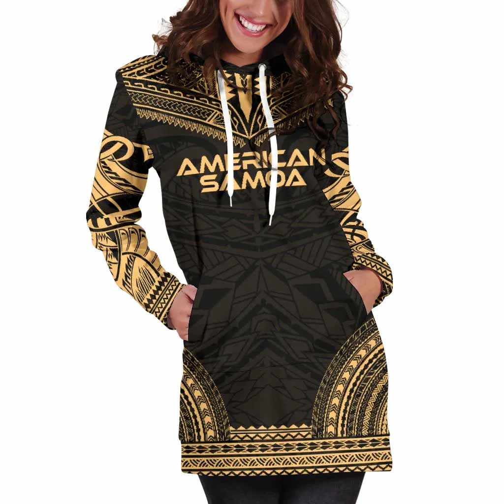 American Samoa Female Hoodie Dress - Polynesian Gold Chief