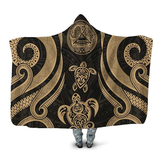 American Samoa Hooded Blanket - Gold Tentacle Turtle