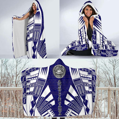 American Samoa Hooded Blanket - Polynesian Tattoo Flag