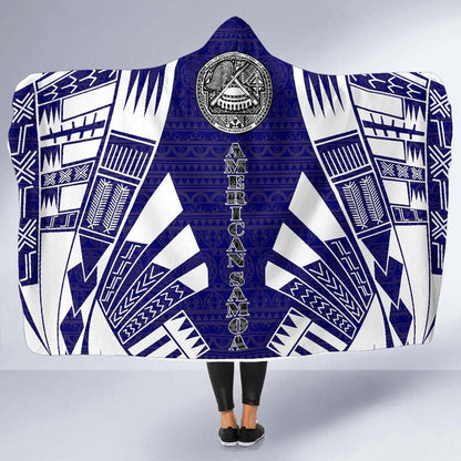 American Samoa Hooded Blanket - Polynesian Tattoo Flag