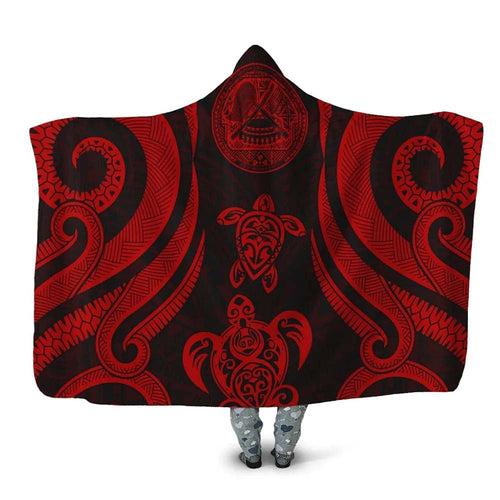 American Samoa Hooded Blanket - Red Tentacle Turtle