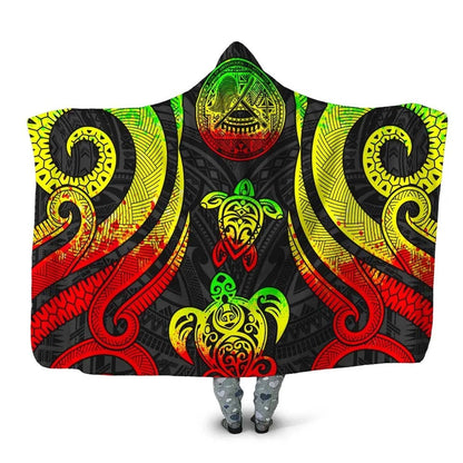 American Samoa Hooded Blanket - Reggae Tentacle Turtle