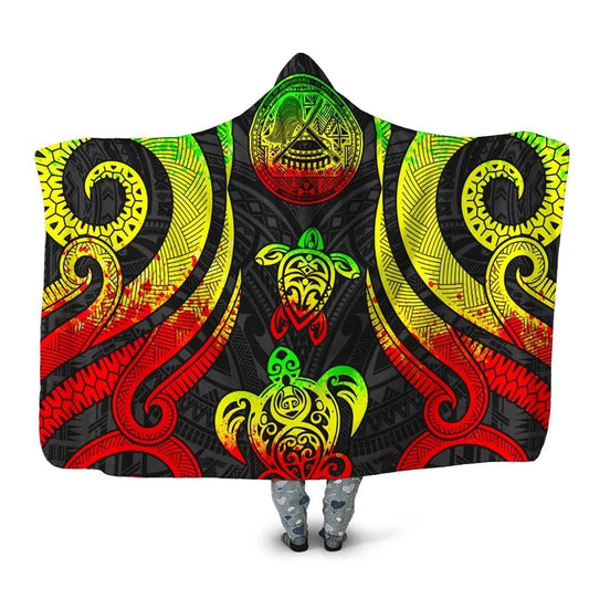 American Samoa Hooded Blanket - Reggae Tentacle Turtle