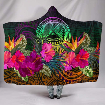 American Samoa Hooded Blanket - Summer Hibiscus