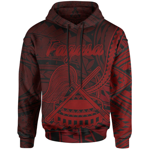 American Samoa Hoodie - Fagasa Polynesian Red Patterns