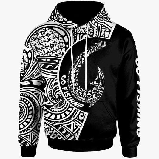 American Samoa  Hoodie - Hook Tattoo Black Color