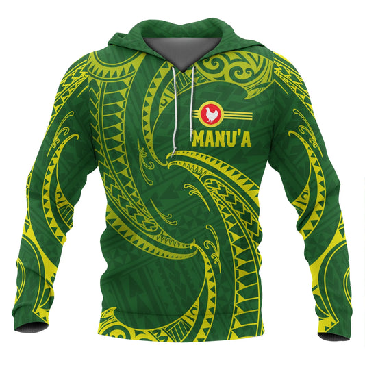 American Samoa Hoodie - Manu Aa Islands Group Tribal Wave