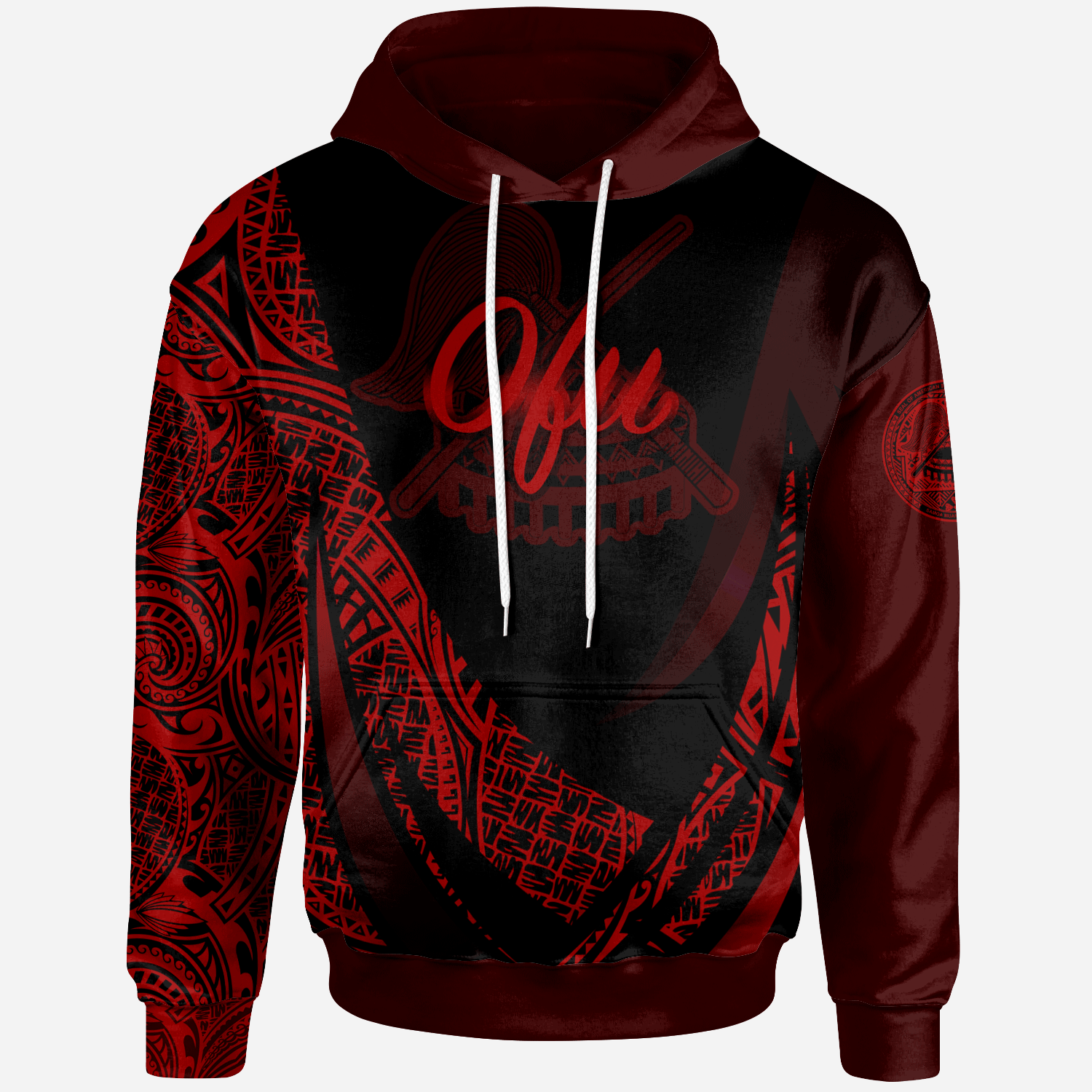 American Samoa Hoodie - Manu'a Ofu Polynesian Red Patterns Sport Style