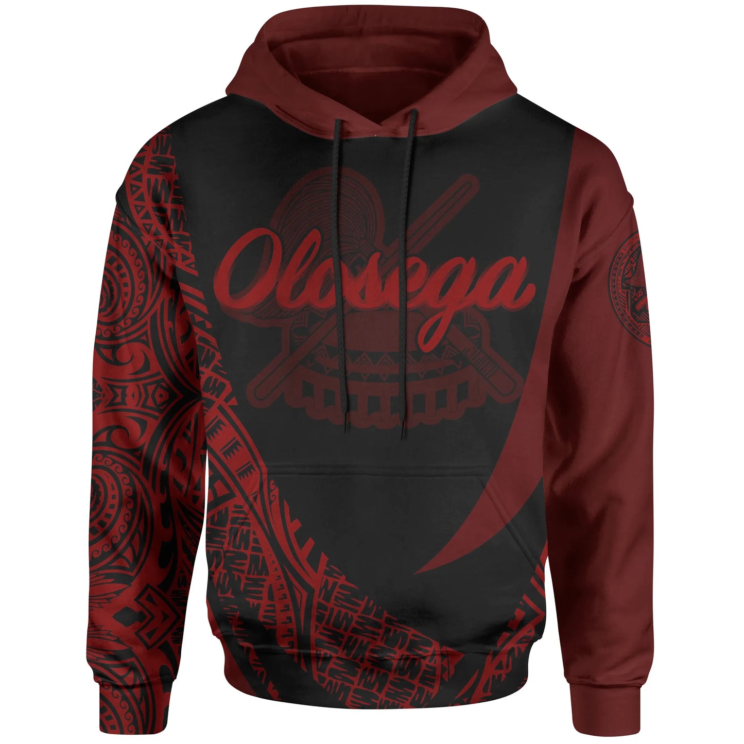 American Samoa Hoodie - Manu Aa Olosega Polynesian Red Patterns Sport Style