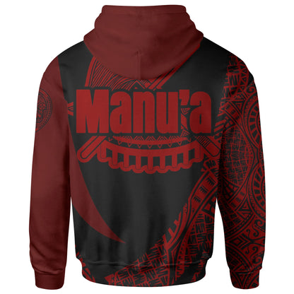 American Samoa Hoodie - Manu Aa Olosega Polynesian Red Patterns Sport Style