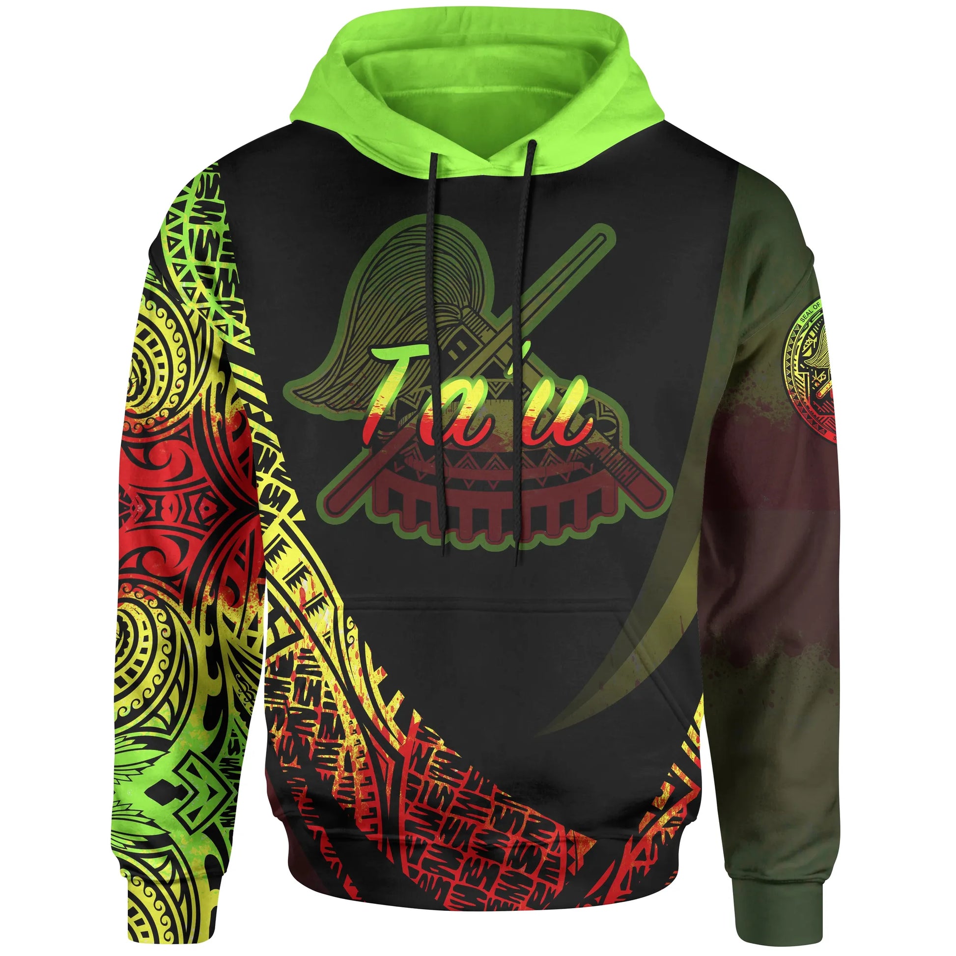 American Samoa Hoodie - Manu'a Ta'u Polynesian Reggae Patterns Sport Style