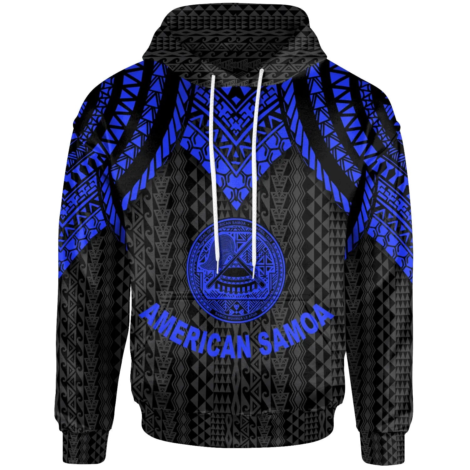American Samoa Hoodie - Polynesian Armor Style Blue