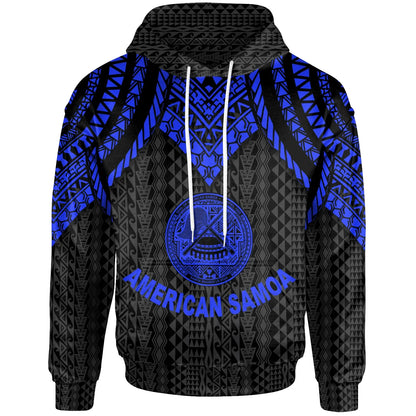 American Samoa Hoodie - Polynesian Armor Style Blue