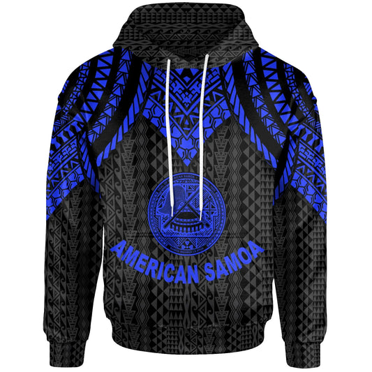 American Samoa Hoodie - Polynesian Armor Style Blue