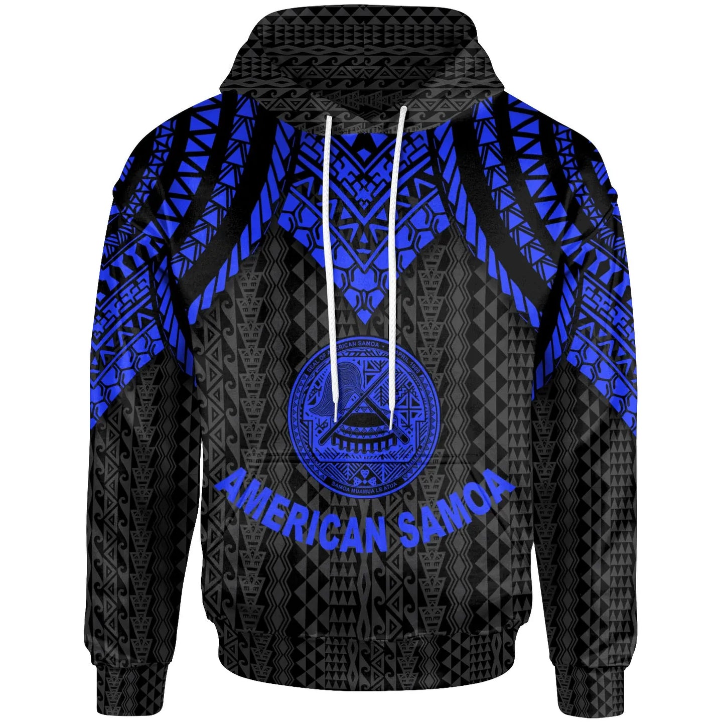 American Samoa Hoodie - Polynesian Armor Style Blue