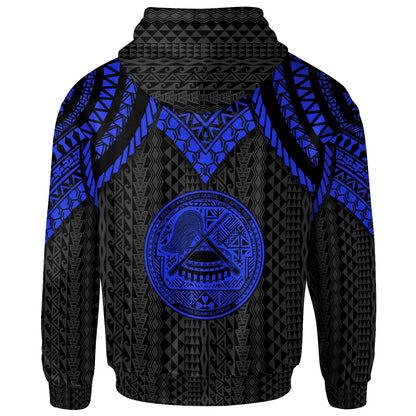 American Samoa Hoodie - Polynesian Armor Style Blue