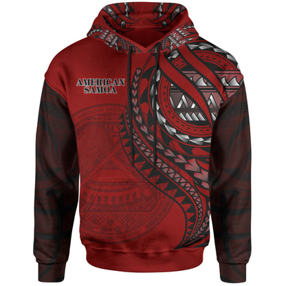 American Samoa Hoodie - Red Polynesian Patterns Best American Samoa Ever