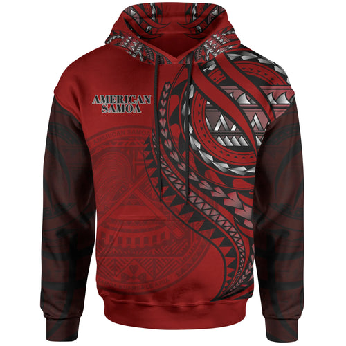American Samoa Hoodie - Red Polynesian Patterns Best American Samoa Ever