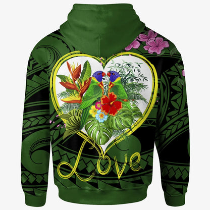 American Samoa Hoodie - The Love Of Blue Crowned Lory