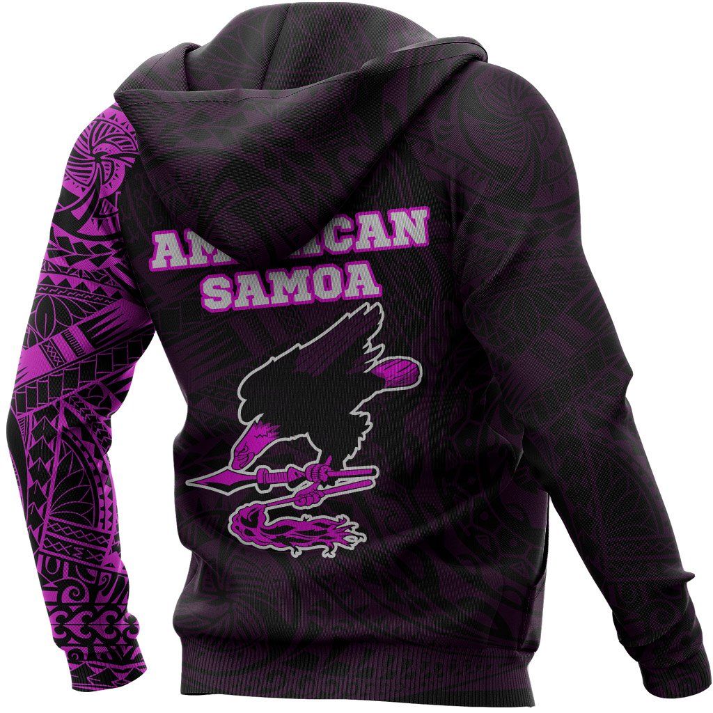 American Samoa Hoodie - American Samoa Seal Polynesian Tattoo Style Pink