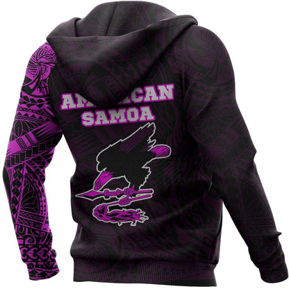 American Samoa Hoodie - American Samoa Seal Polynesian Tattoo Style Pink