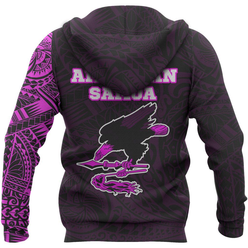 American Samoa Hoodie - American Samoa Seal Polynesian Tattoo Style Pink