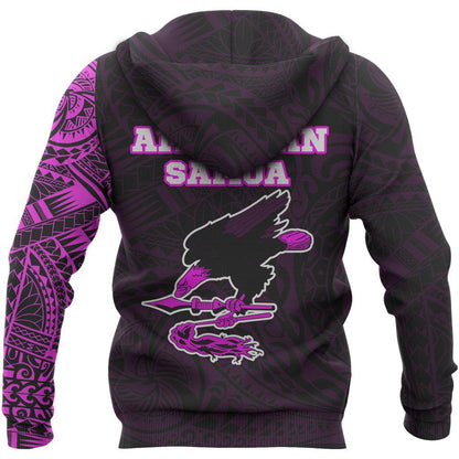 American Samoa Hoodie - American Samoa Seal Polynesian Tattoo Style Pink