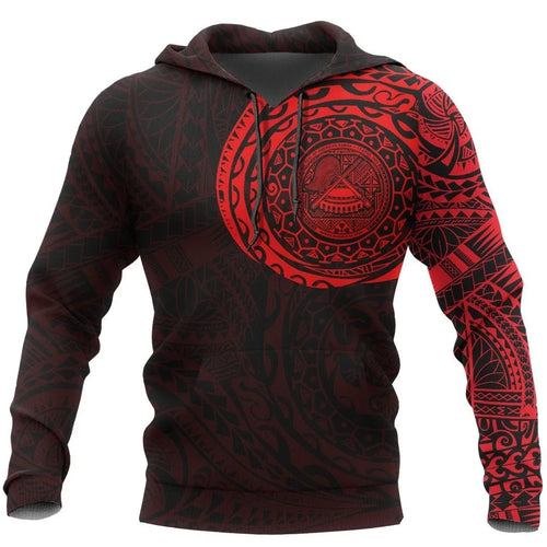 American Samoa In My Heart Polynesian Hoodie Red
