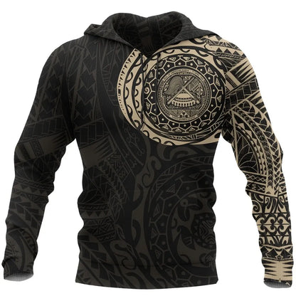 American Samoa Hoodie - American Samoa Seal Polynesian Tattoo