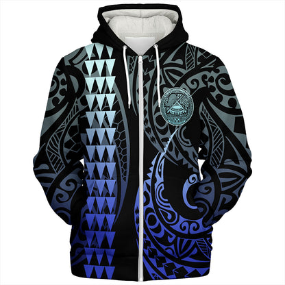 American Samoa Sherpa Hoodie Kakau Style