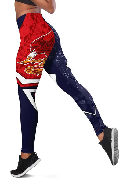 American Samoa Legging - AS Flag with Polynesian Patterns