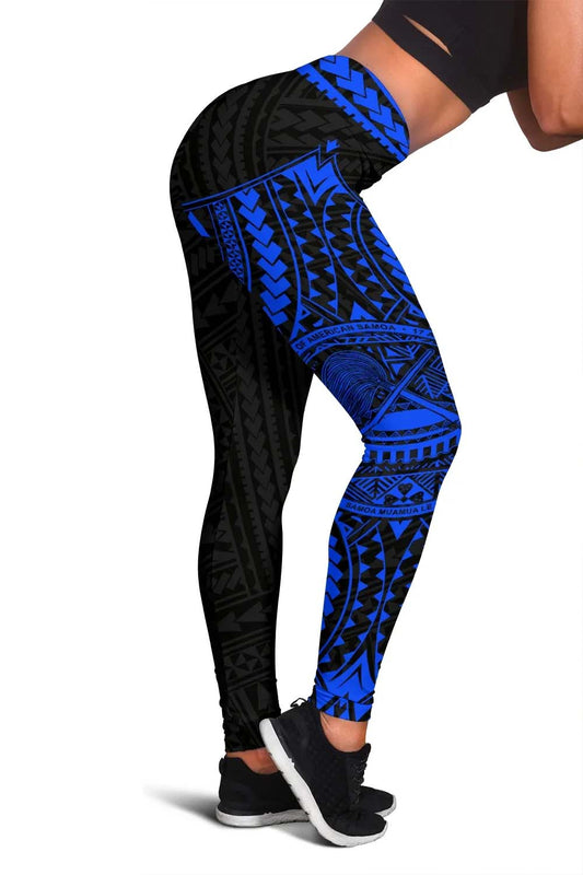 American Samoa Legging - Blue Tattoo