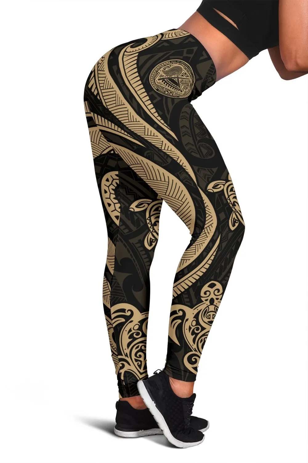 American Samoa Legging - Gold Tentacle Turtle
